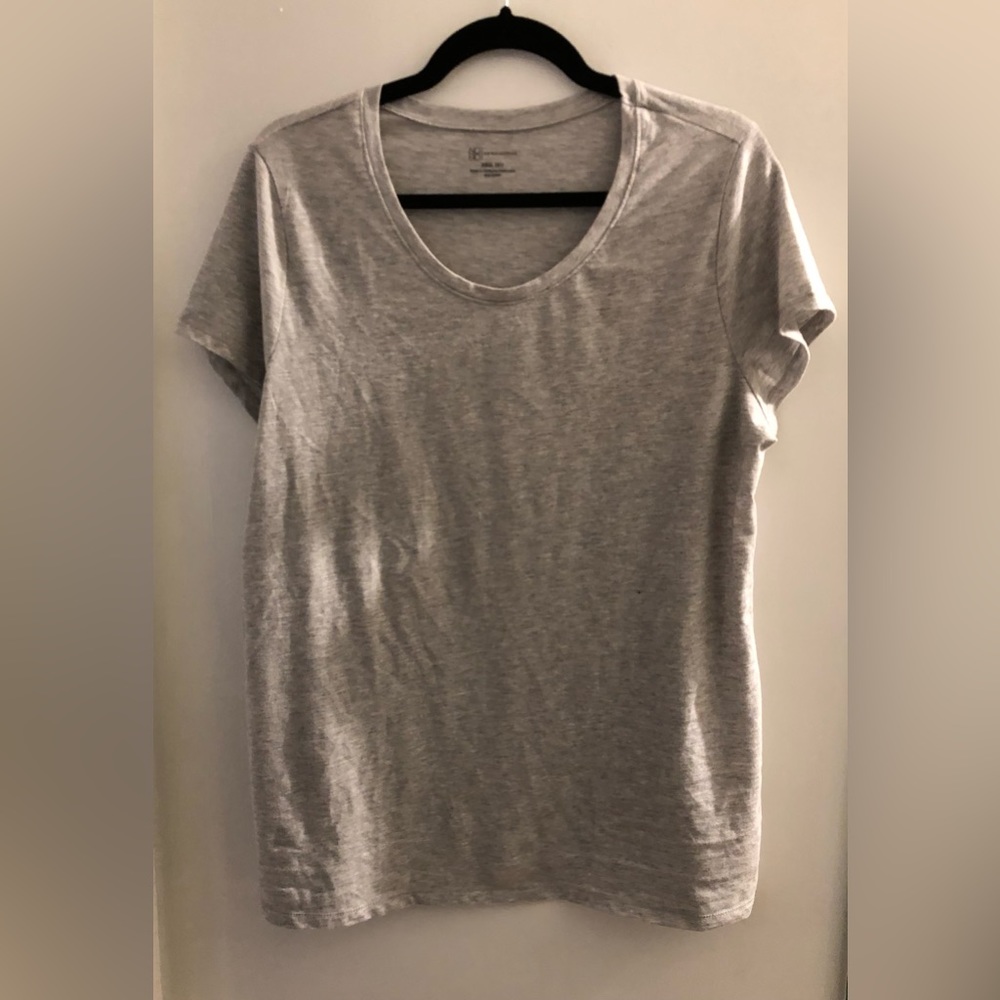 Grey loose neck casual tee shirt